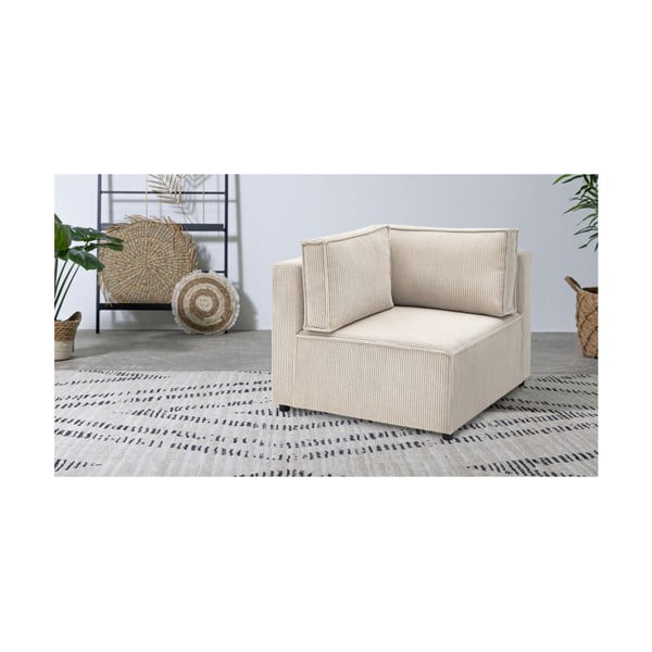 Krem modularna sjedeća garnitura od samta (promjenjiva) Nihad modular – Bobochic Paris-image-1