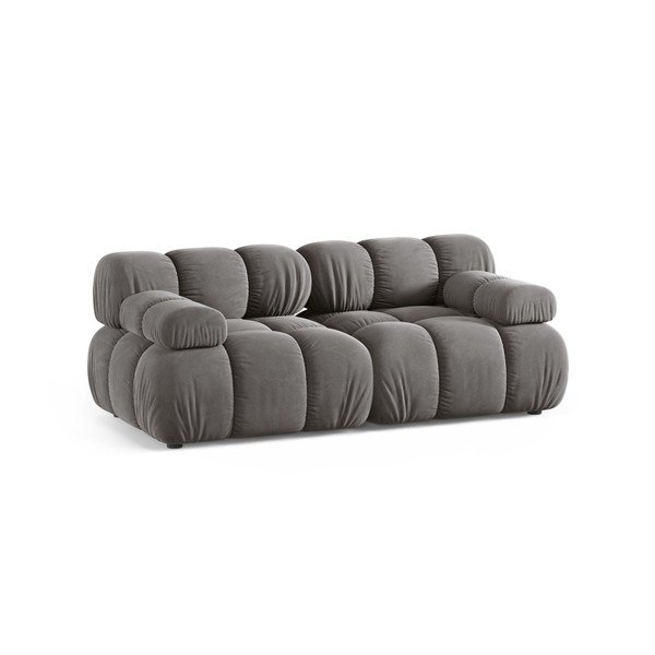 Svijetlo siva baršunasti sofa 188 cm – Micadoni -image-1
