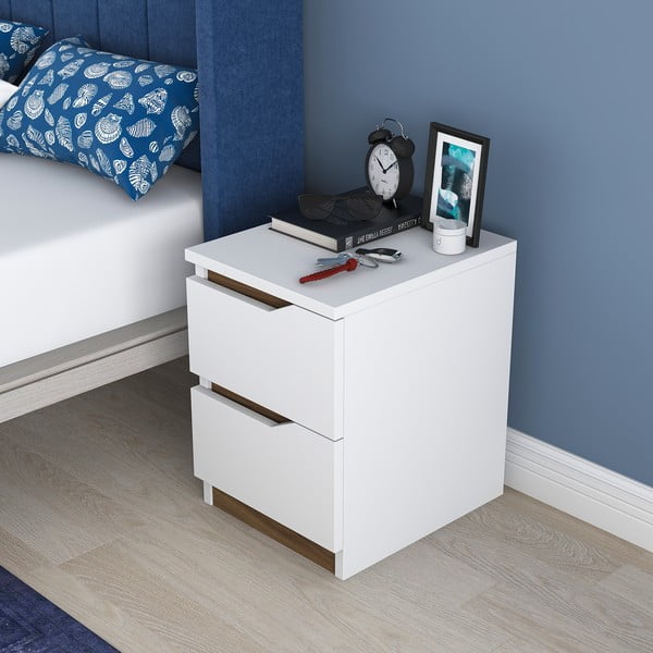 Bijeli noćni ormarić Erica – Kalune Design-image-3