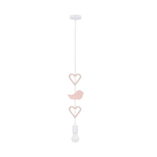 Bijelo-ružičasta dječja svjetiljka s metalnim sjenilom Single - Candellux Lighting