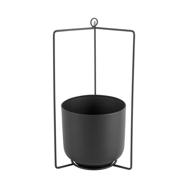 Crna metalna viseća tegla za cvijeće PT LIVING Spatial, visina 36 cm