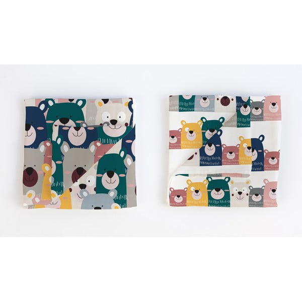 Pamučna dječja dekica Little Nice Things Bears, 80 x 80 cm