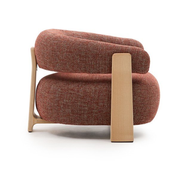 Fotelja od šenila boja terakote Granite – Kave Home-image-3