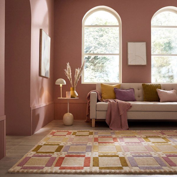 Ručno rađen vunen tepih u prirodnoj boji 140x200 cm Quadro Wool – Flair Rugs-image-1