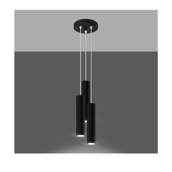 Crna viseća svjetiljka ø 6 cm Castro – Sollux-image-1