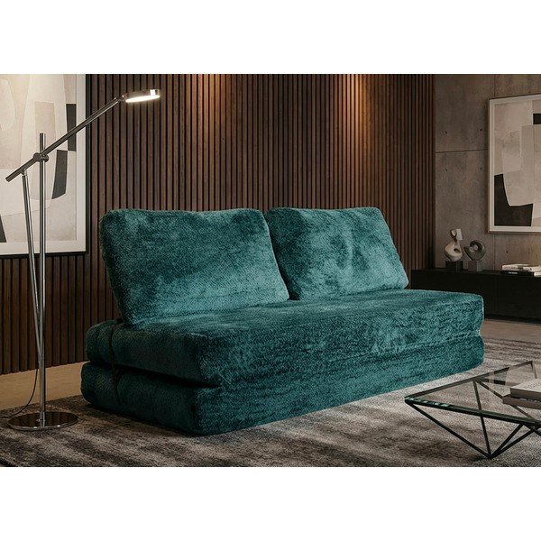 Plavozelena sklopiva sofa od bouclé tkanine 150 cm Faster – Mauro Ferretti-image-3