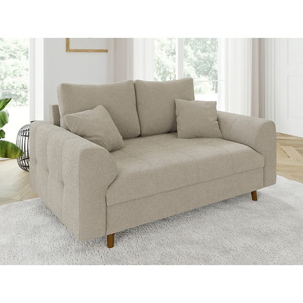 Bež sofa od bouclé tkanine 150 cm Ariella – Ropez-image-3