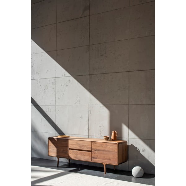 Smeđa TV komoda od punog oraha 180x65x45 cm Fawn – Gazzda-image-4