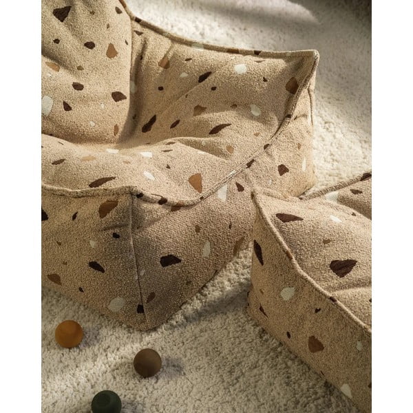 Svjetlo smeđa vreća za bebe od bouclé tkanine/od šenila Terrazzo Square – Wigiwama-image-4