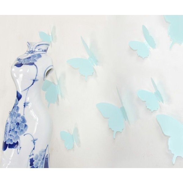 Set od 12 tirkiznih naljepnica s 3D efektom Ambience Butterflies-image-1