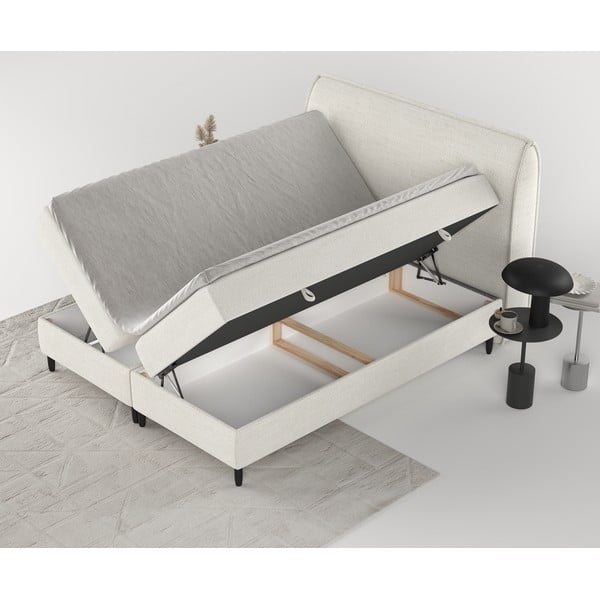 Krem boxspring krevet s prostorom za pohranu 180x200 cm Melba – Maison de Rêve-image-3