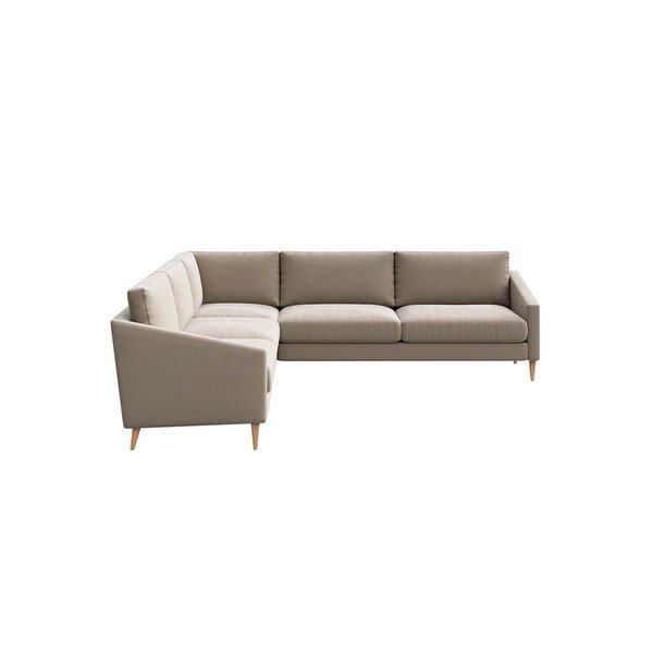 Bež baršunasta kutna garnitura Karoto – Ame Yens-image-3