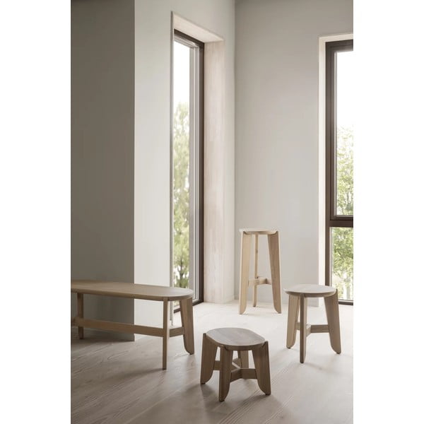 Barska stolica od punog hrasta u prirodnoj boji (visine sjedala 75 cm) Eli – Blomus-image-2