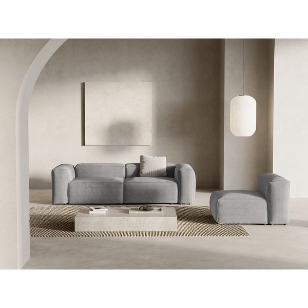 Svijetlo siva sofa od samta 264 cm Bergamo – Cosmopolitan Design-image-1
