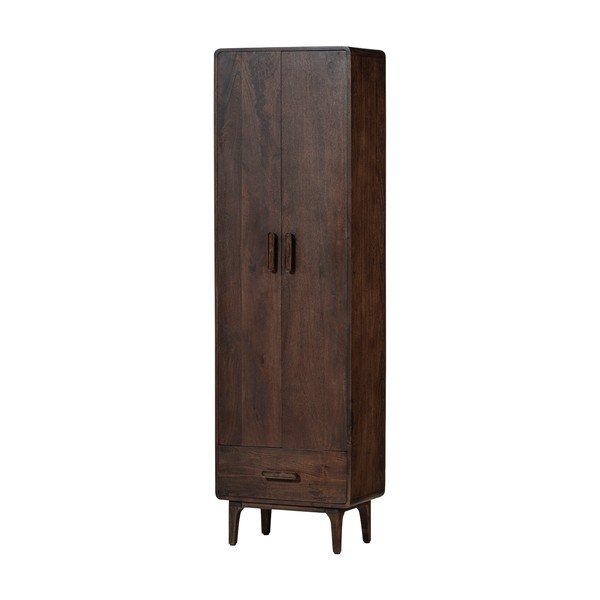 Ormarić od masivnog manga u tamnoj prirodnoj boji 60x200x35 cm Liya – WOOOD