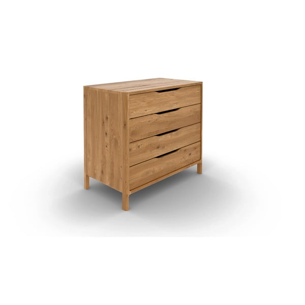 Niska komoda od punog hrasta u prirodnoj boji 95x80 cm Twig – The Beds-image-2