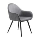 Siva podstavljena blagovaonska stolica s naslonima za ruke Minto – Unique Furniture