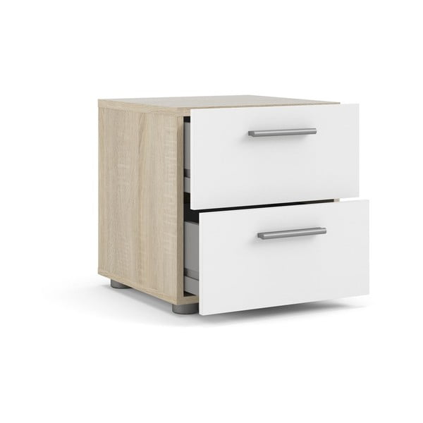 Bijeli noćni ormarić u dekoru hrasta Pepe - Tvilum-image-3