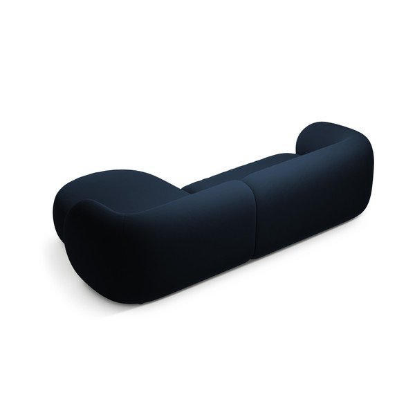 Plava baršunasta kutna garnitura (s desnim kutom/s ležaljkom) Kate – Micadoni -image-2