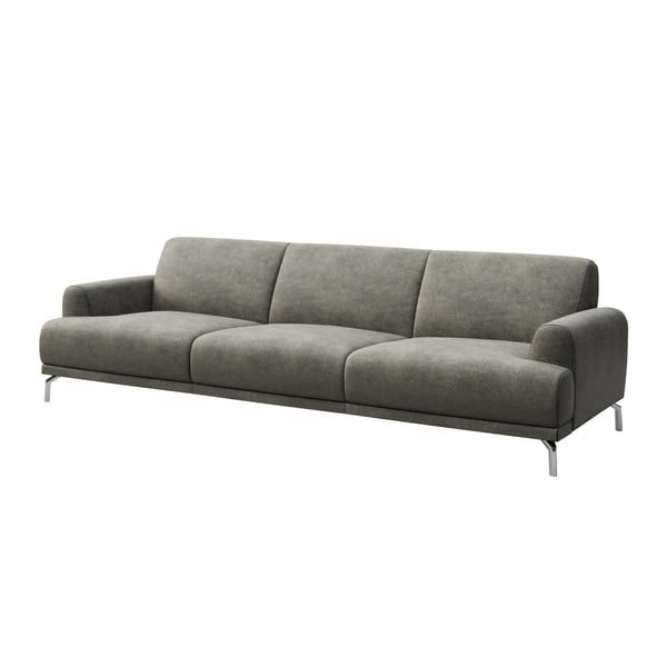 Siva sofa od imitacije kože MESONICA Puzo, 240 cm-image-2