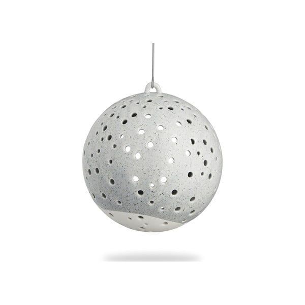 Sivi božićni viseći svijećnjak od koštanog porculana Kähler Design Nobili, ⌀ 12 cm