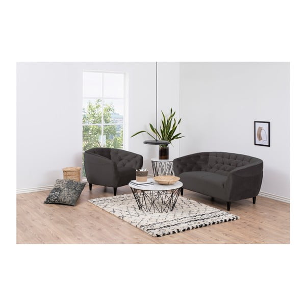 Tamno siva baršunasta sofa Actona Ria, 150 cm-image-2