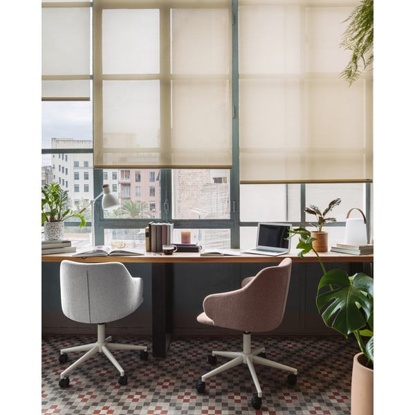 Svijetlo ružičasta uredska stolica Kave Home Einara-image-2