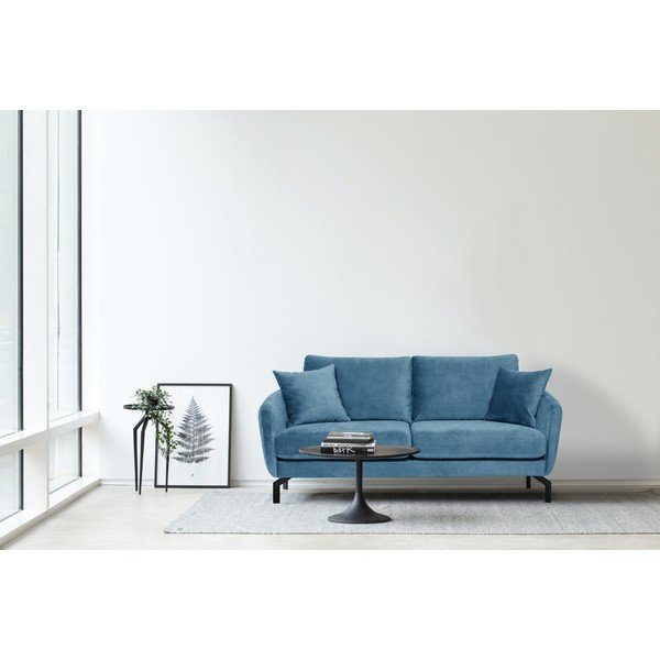 Plava sofa s baršunastom površinom Scandic Magic, širine 190 cm-image-1