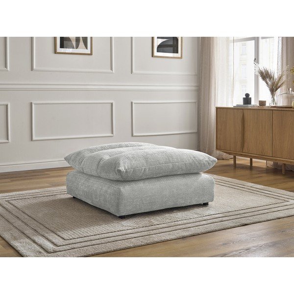 Svijetlo sivi tabure od šenila Neil – Bobochic Paris-image-1