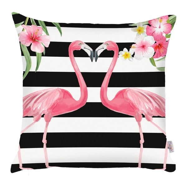 Crno-bijela navlaka za jastuk Mike &amp; Co. NEW YORK Lijepi flamingosi, 43 x 43 cm
