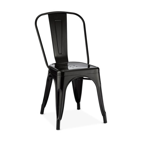 Crne metalne blagovaonske stolice u setu 2 kom Korona – Furnhouse