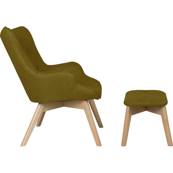 Zelena fotelja s naslonjačem za noge Niko – Ropez-image-3