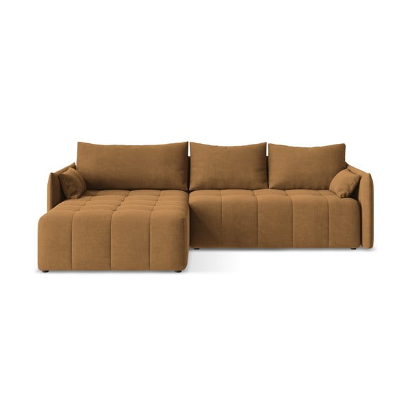 Sklopiva/s prostorom za odlaganje kutna garnitura boja terakote (s lijevim kutom/s ležaljkom) Moku – Makamii