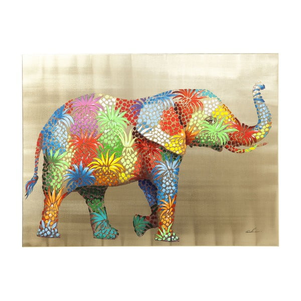 Kare Design Elephant Flower Slon, 120 x 90 cm