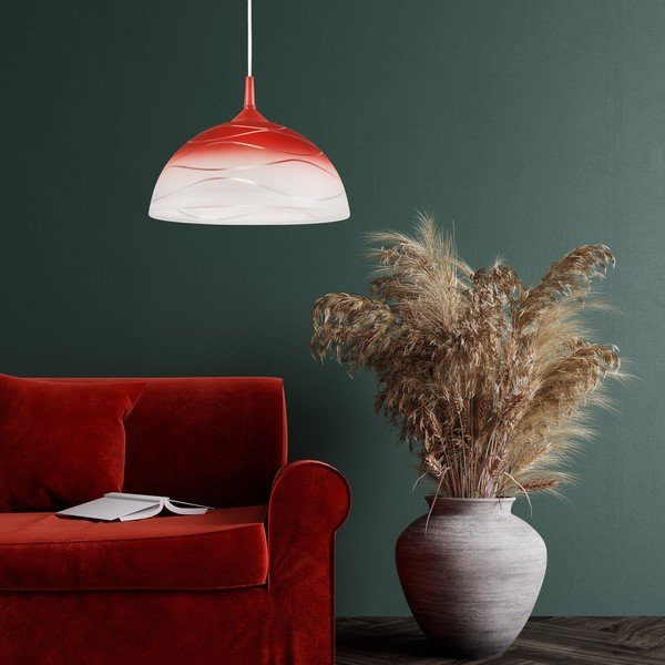 Crvena viseća svjetiljka ø 30 cm Sfera – LAMKUR-image-1