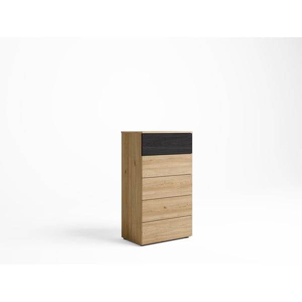 Crna visoka komoda u dekoru hrasta 62x111 cm Care - Marckeric-image-1