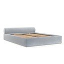 Svijetlo sivi tapecirani bračni krevet s prostorom za odlaganje s podnicom 180x200 cm Solvo – Maison de Rêve