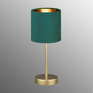 Zelena/u zlatnoj boji metalna stolna lampa s tekstilnim sjenilom (visina 34 cm) Aura – Fischer & Honsel