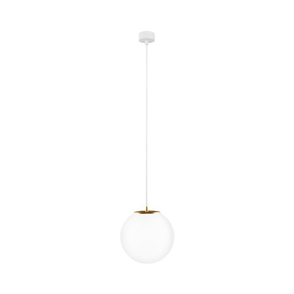 Bijela visilica s bijelim kabelom i detaljima u zlatu Sotto Luce Tsuri, ⌀ 25 cm