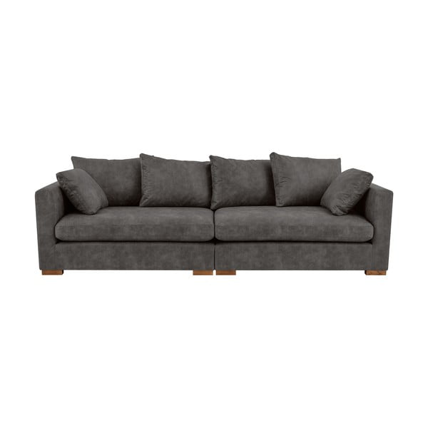 Antracitno siva sofa od imitacije kože 266 cm Hamburg – Scandic