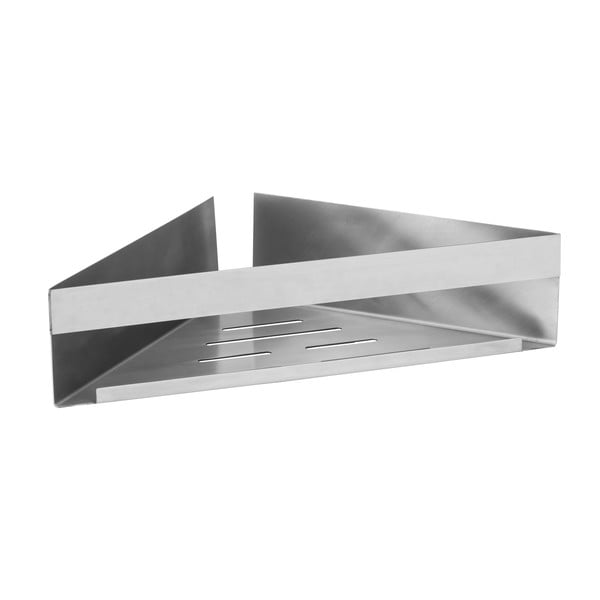 Samoljepljiva kupaonska polica od nehrđajućeg čelika kutna u mat srebrnoj boji Genova – Wenko-image-1