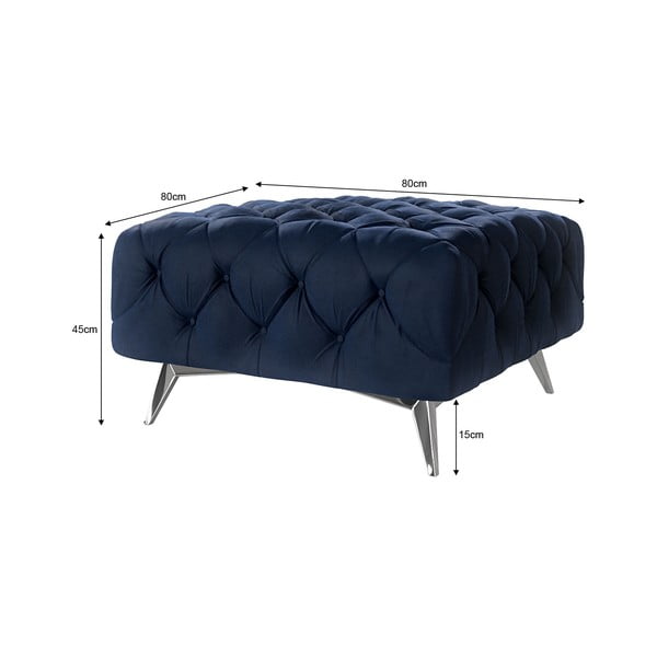 Tamno plavi baršunast tabure Chelsea – Ropez-image-3