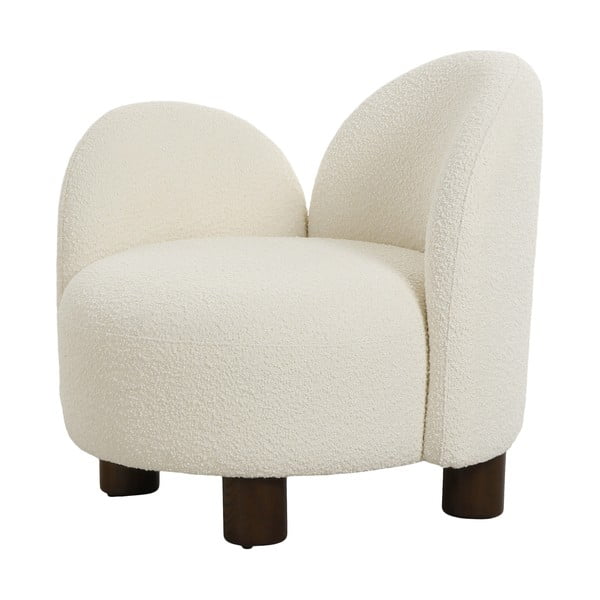 Bijela fotelja od bouclé tkanine Honolulu – House Nordic-image-1