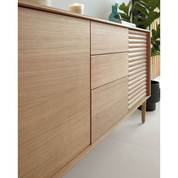 Niska komoda u dekoru hrasta u prirodnoj boji 200x86 cm Lenon – Kave Home-image-4