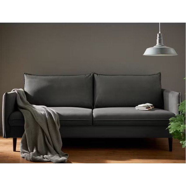 Tamno siva baršunasta sofa 203 cm Juli – Ropez-image-1