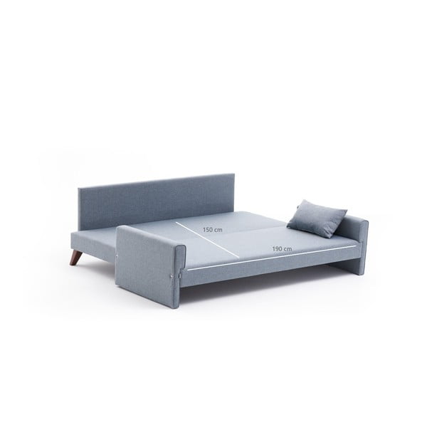 Svijetlo plava sklopiva sofa 208 cm Bella – Balcab Home-image-3