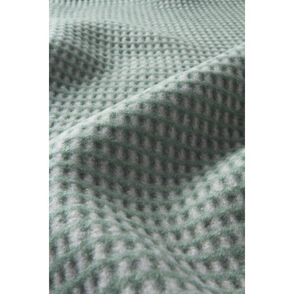 Zelena deka od mješavine pamuka 140x180 cm Uniwaffle – Euromant-image-2