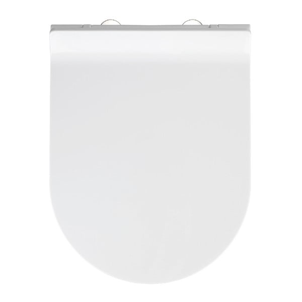 Bijela toaletna daska s mekim zatvaranjem Wenko Habos, 46 x 36 cm