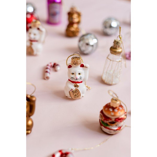 Stakleni ukrasi za božićno drvce u setu 4 kom Lucky Cat – Sass & Belle-image-2