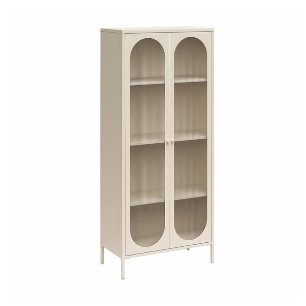 Krem metalna vitrina 80x186x40 cm Luna – Støraa-image-2